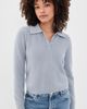 FRAME FRAME The Long Sleeve Honeycomb Polo Sweater Grey Blue - 2