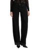 Frame Frame The Low Bow Mid Rise Cuffed Wide Leg Jeans in Black - 1