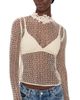 FRAME FRAME The Mesh Glimmer Top Cream - 1