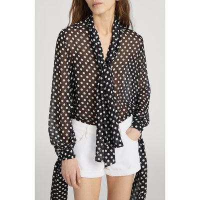 FRAME FRAME The Nouvelle Silk Polka Dot Top