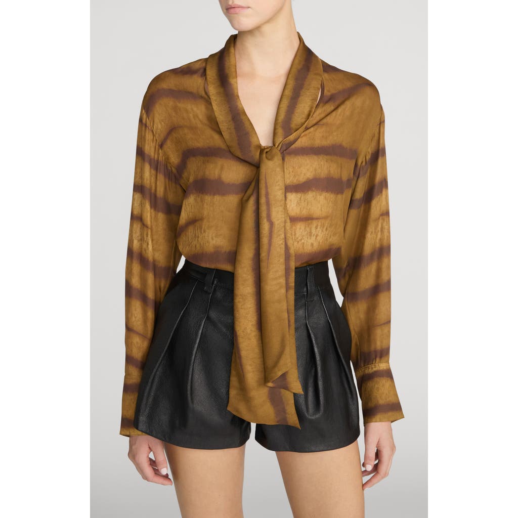 FRAME FRAME The Oversized Silk Tie Shirt