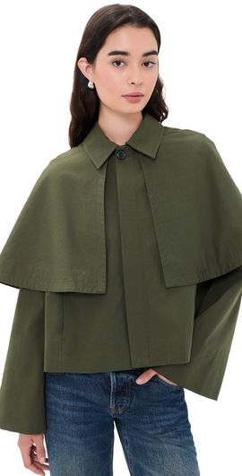 FRAME FRAME The Paddock Cape Jacket Military Green
