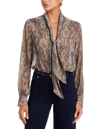Frame Frame The Paisley Silk Tie Blouse