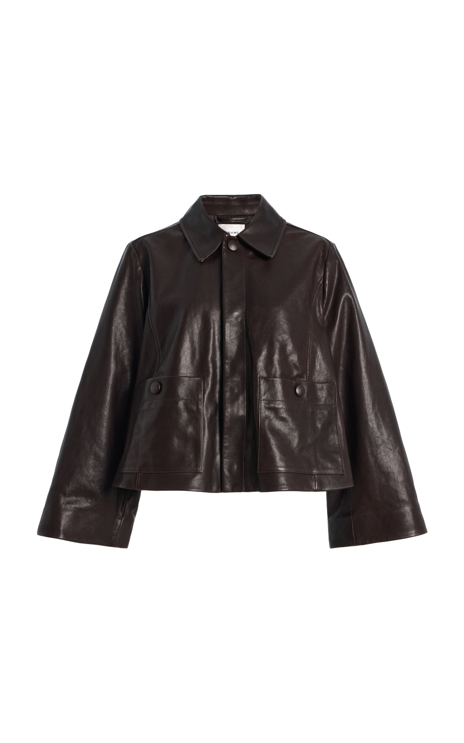 FRAME FRAME The Paper Leather Mini Swing Jacket