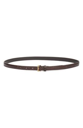 FRAME FRAME The Petite Square Buckle Croc Embossed Leather Belt