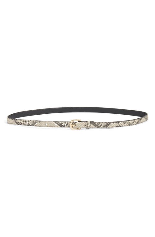 FRAME FRAME The Petite Square Buckle Snakeskin Embossed Leather Belt
