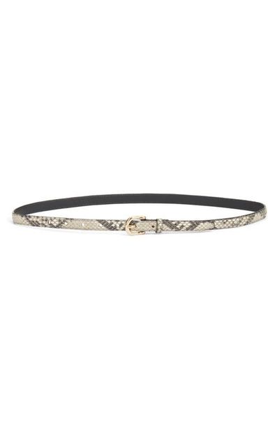 FRAME FRAME The Petite Square Buckle Snakeskin Embossed Leather Belt