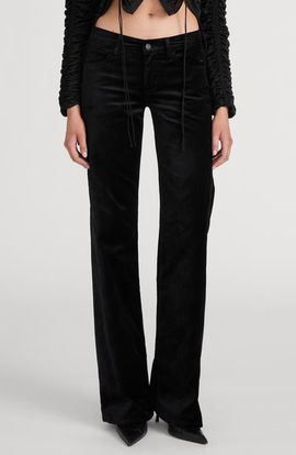 FRAME FRAME The Pixie Velvet Low Rise Flare Pants