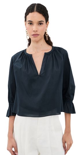 FRAME FRAME The Poet Blouse Navy
