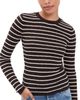 FRAME FRAME The Pointelle Crewneck Chestnut Stripe - 1