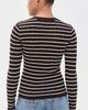 FRAME FRAME The Pointelle Crewneck Chestnut Stripe - 3