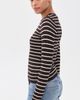 FRAME FRAME The Pointelle Crewneck Chestnut Stripe - 4