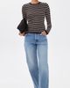 FRAME FRAME The Pointelle Crewneck Chestnut Stripe - 5