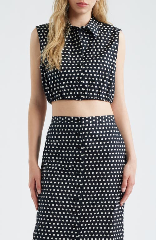 FRAME FRAME The Polka Dot Sleeveless Crop Shirt
