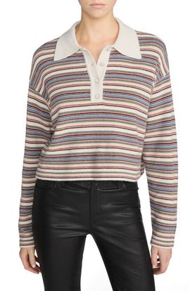 FRAME FRAME The Quad Stripe Polo Sweater