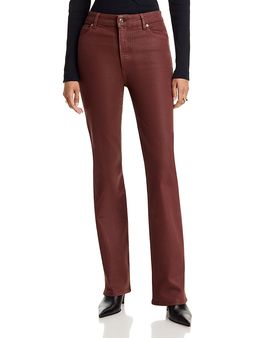 Frame Frame The Reboot High Rise Coated Bootcut Jeans in Currant