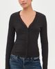 FRAME FRAME The Rib Trim Cardigan Black - 2