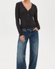 FRAME FRAME The Rib Trim Cardigan Black - 5