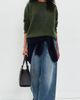 FRAME FRAME The Ritz Unisex Brushed Cashmere Sweater Military Green - 5