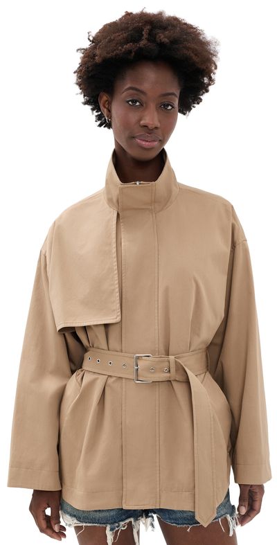 FRAME FRAME The Short Field Trench Coat Khaki
