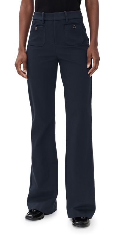 FRAME FRAME The Shrunken Pocket Flare Trousers Navy
