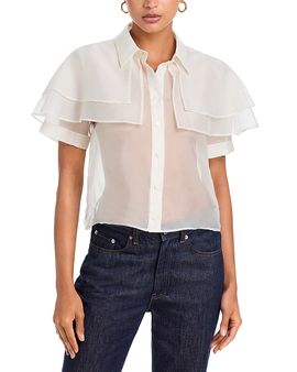 Frame Frame The Silk Organza Cape Top