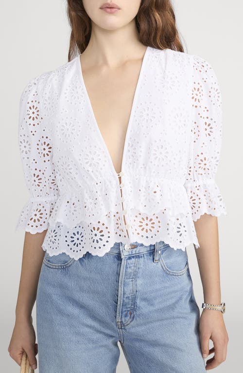 FRAME FRAME The Solstice Eyelet Cotton Top