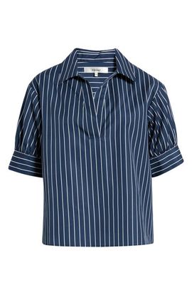 FRAME FRAME The Stripe Cotton Popover Top