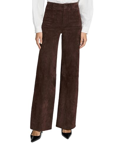 Frame Frame The Suede Slim Palazzo Jeans in Dark Brown
