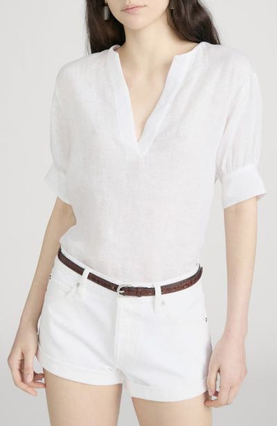 FRAME FRAME The V-Neck Linen Popover Top