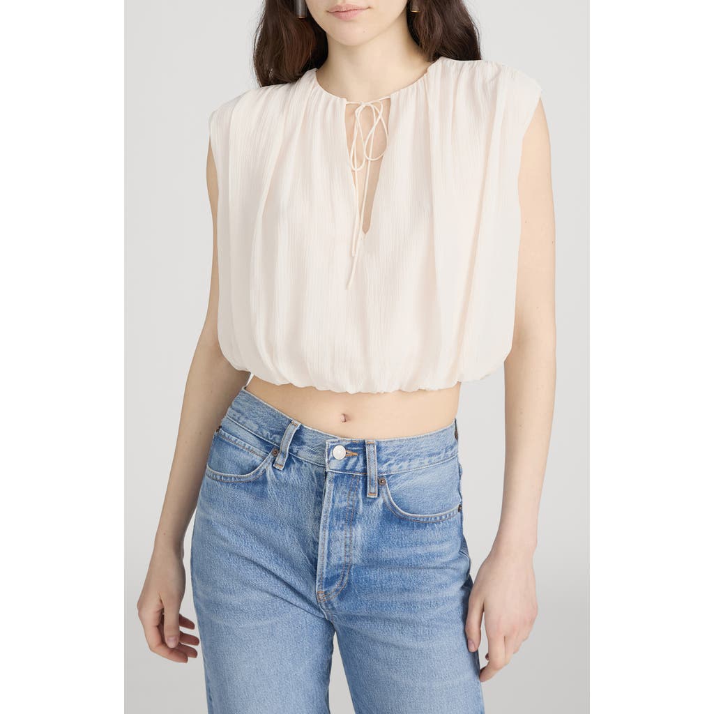 FRAME FRAME The Wave Tie Neck Silk Top