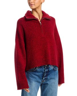Frame Frame The Wool Stretch Half Zip Marled Sweater