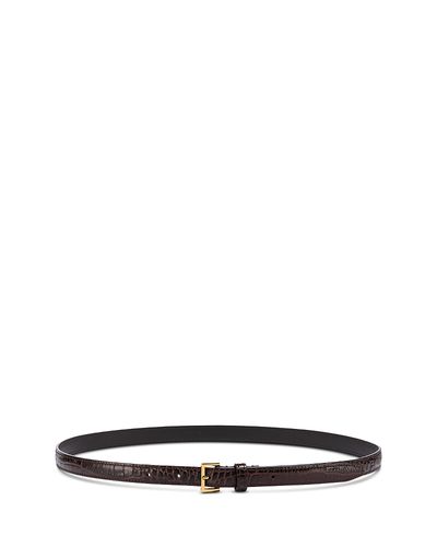 Frame Frame Women's Petite Square Buckle Croc Embossed Leather Belt