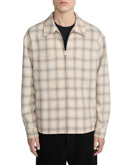 Frame Frame Wool Blend Plaid Zip Overshirt