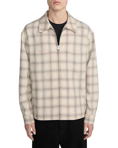 Frame Frame Wool Blend Plaid Zip Overshirt