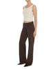 Frame Frame x Amelia Gray Petite The Pixie Gray Low Rise Wide Flare Leg Jeans in Espresso - 2