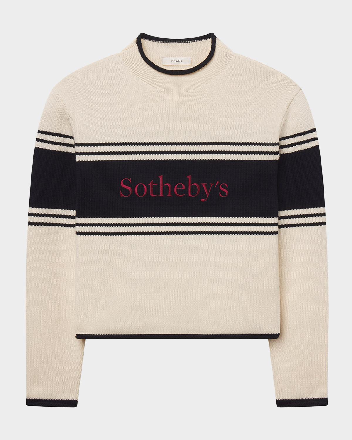 FRAME FRAME x Sotheby & apos;s Embroidered Striped Cotton Sweater