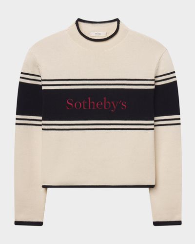 FRAME FRAME x Sotheby & apos;s Embroidered Striped Cotton Sweater