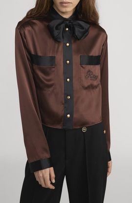 FRAME FRAME x The Ritz Paris Silk Satin Button-Up Shirt