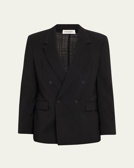 FRAME Men's Tropical Wool Double-Breasted Blazer