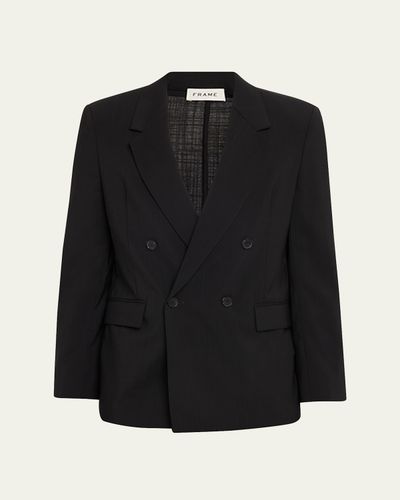 FRAME Men's Tropical Wool Double-Breasted Blazer