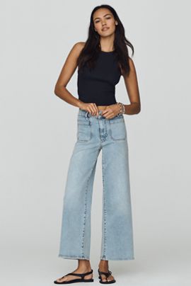 FRAME Pixie Le Slim High-Rise Wide-Leg Jeans