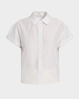 FRAME The Boardwalk Striped Cotton-Silk Shirt