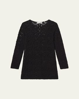 FRAME The Crochet Keyhole Mini Dress