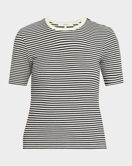 FRAME The Fine Striped Crewneck T-Shirt