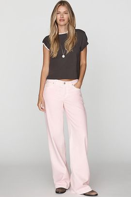 FRAME The Gray Low-Rise Wide-Leg Cotton Jeans