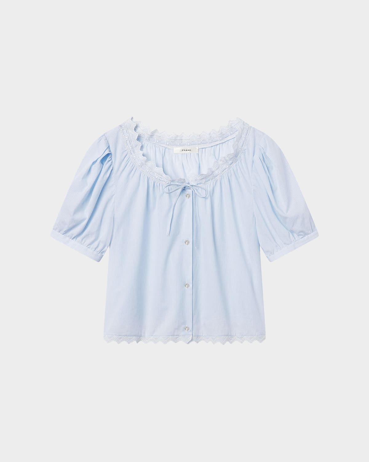FRAME The Serene Striped Cotton Top