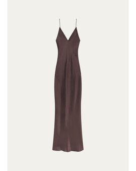 FRAME The Textured Satin Maxi Dress