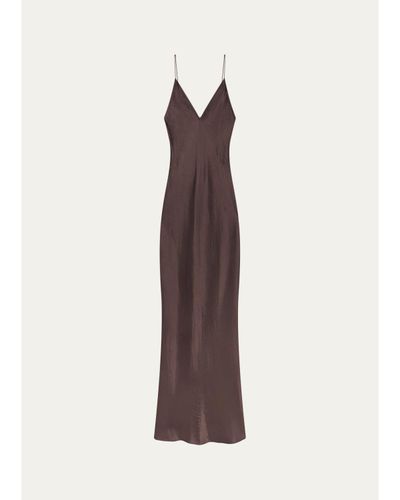 FRAME The Textured Satin Maxi Dress