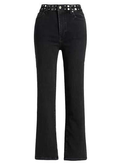 Frame Women's Le Sleek Studded Stretch Straight-Leg Jeans